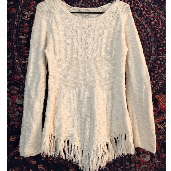 White tassel sweater Clearance